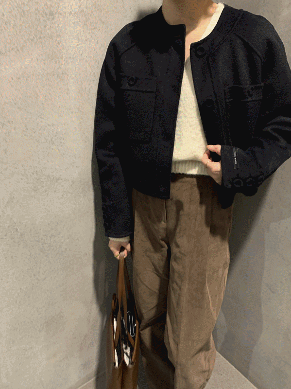 (3color/울80)리베 울 숏 핸드메이드 자켓